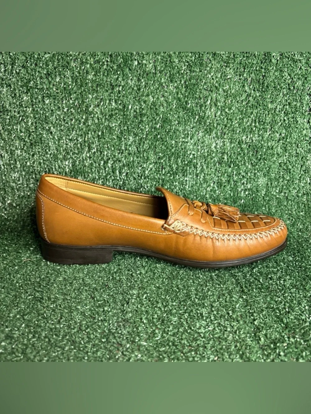 NEW Johnston & Murphy Men's 20-3322 Brown‎ Leather Tassel Stitched Loafers 8.5 M